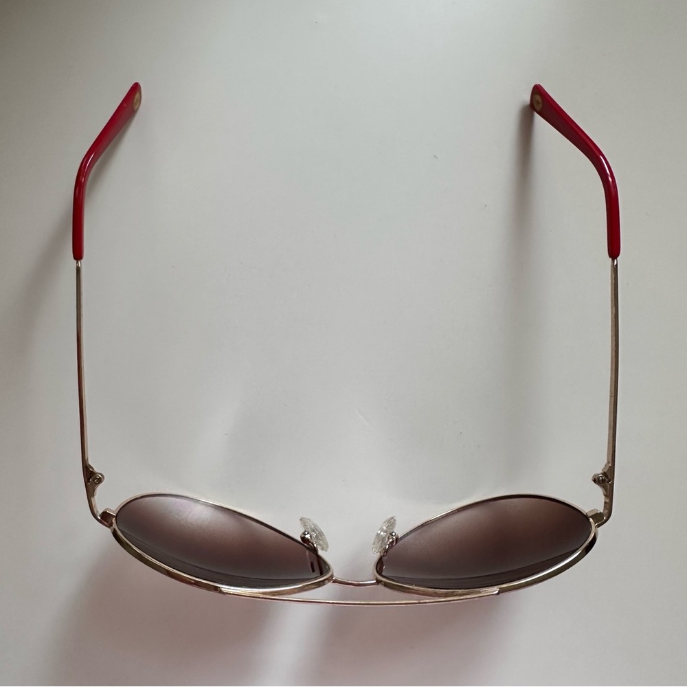 Michael Kors Gold & Red Trim Aviator Sunglasses - Picture 8 of 14